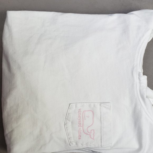 Vineyard Vines 100% Cotton long sleeve hoodie t-shirt  White/Pink  Size L - Picture 8 of 8